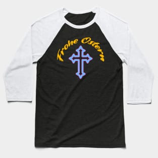 Happy Easter lettering with cross Baseball T-Shirt